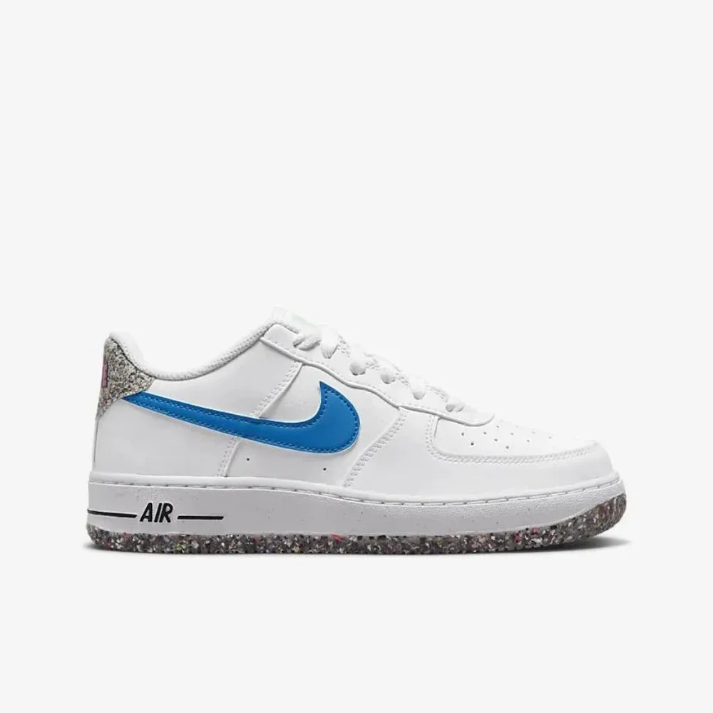 Nike Kids White Sneakers with Blue Swoosh